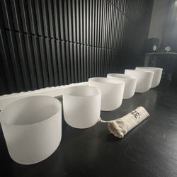 Set of 6 Crystal Singing Bowls 432Hz 6-12 Inches