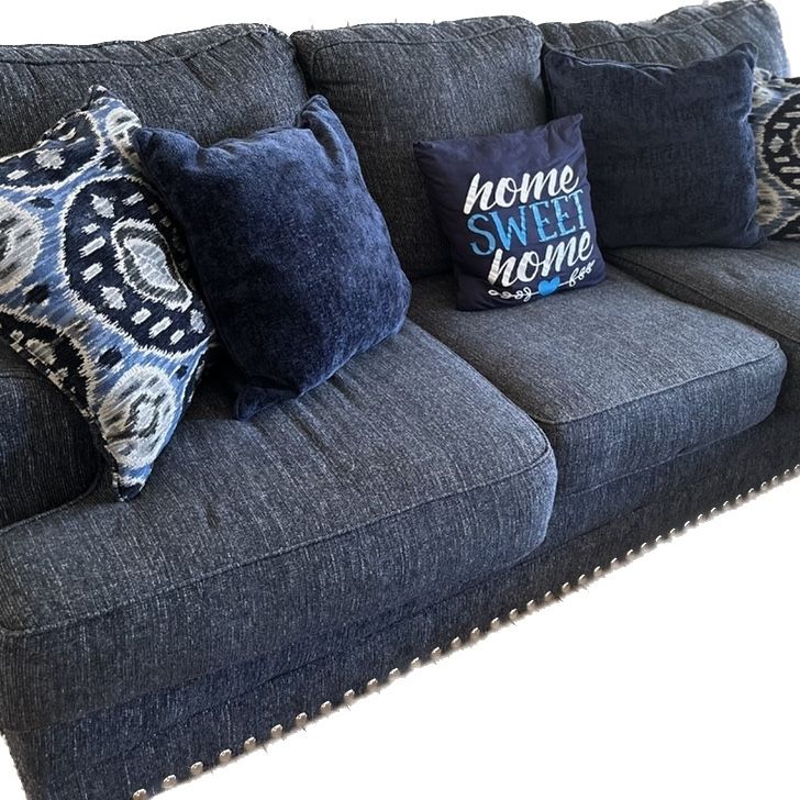 Blue couch bobs furniture discount