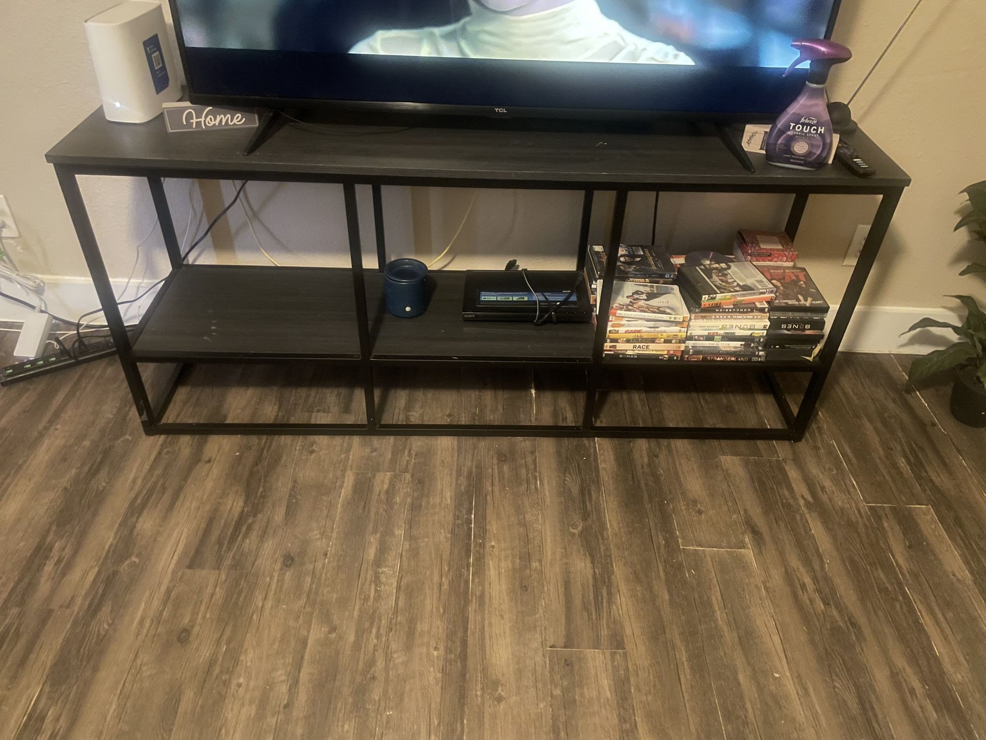 Gray And Black TV Stand