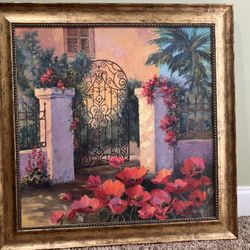 31” Joan Cole Poppy Painting Home Interiors Gold Frame