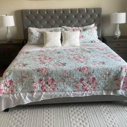 King Size Bed Gray