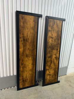 Queen Size Bed Frame-Rustic Wood & Black