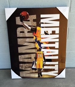 Kobe Bryant Mamba Mentality Wood Mount Poster