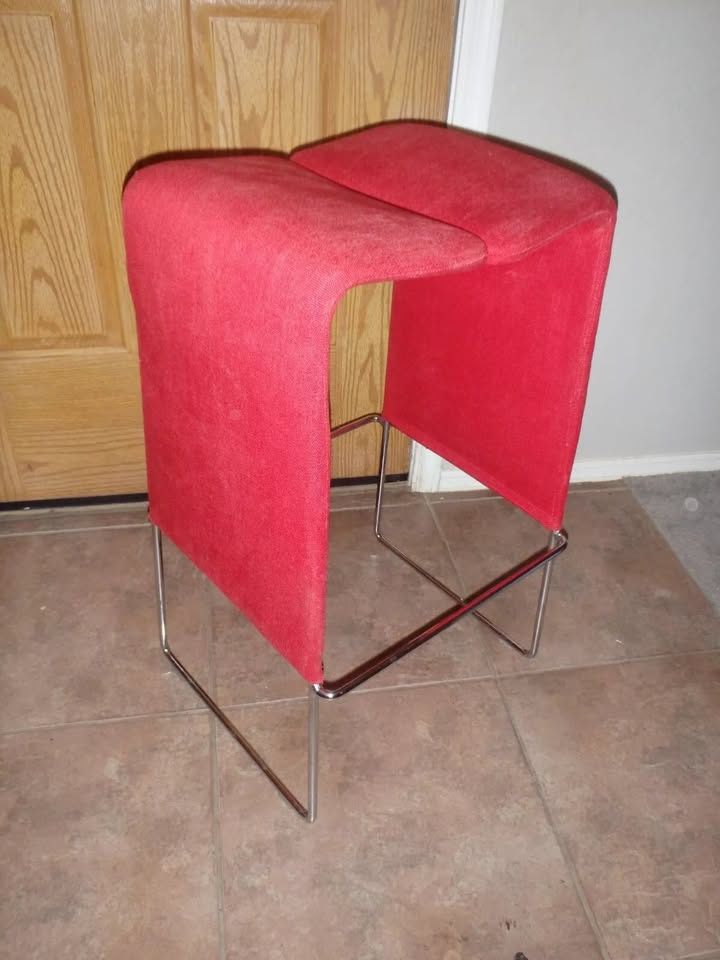 B&B Italia Lazy '05 Sled Base High Fabric Stool Red