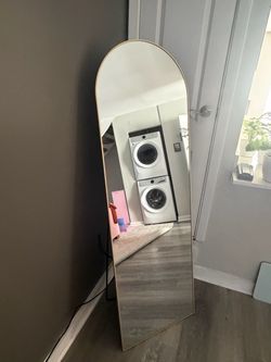 64” Gold Arched Full Length Floor Mirror