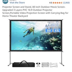 JSWIT - projector Screen (80 Inch) And Stand . Brand New 