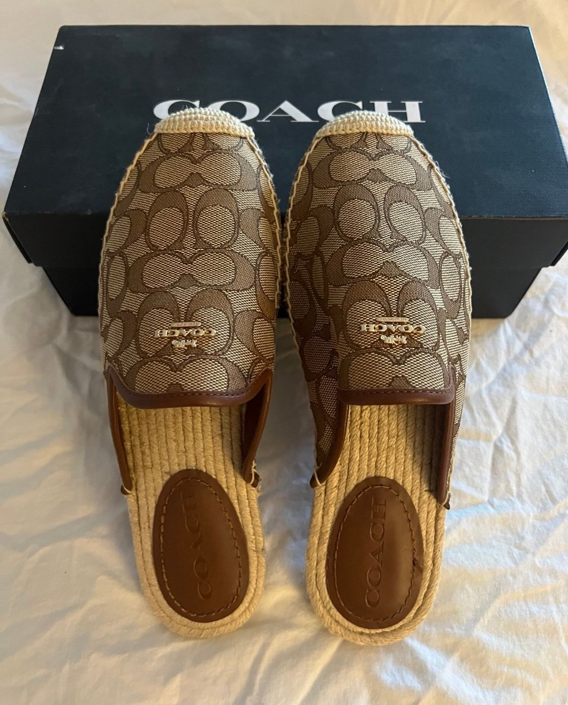 Coach Woman’s Caley Signature Espadrille Slides. New
