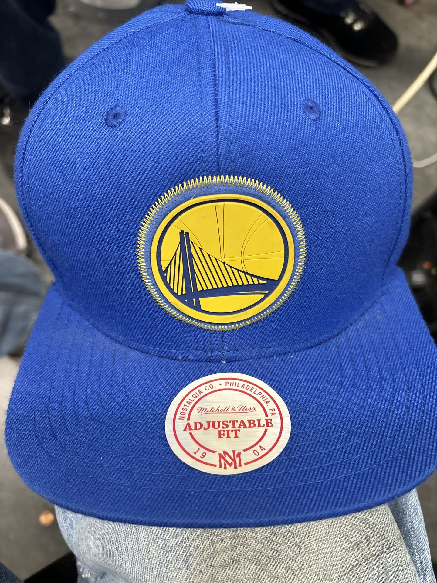 Golden State Warriors Hat Cap Snap Back Blue NBA Basketball Mitchell Ness Mens