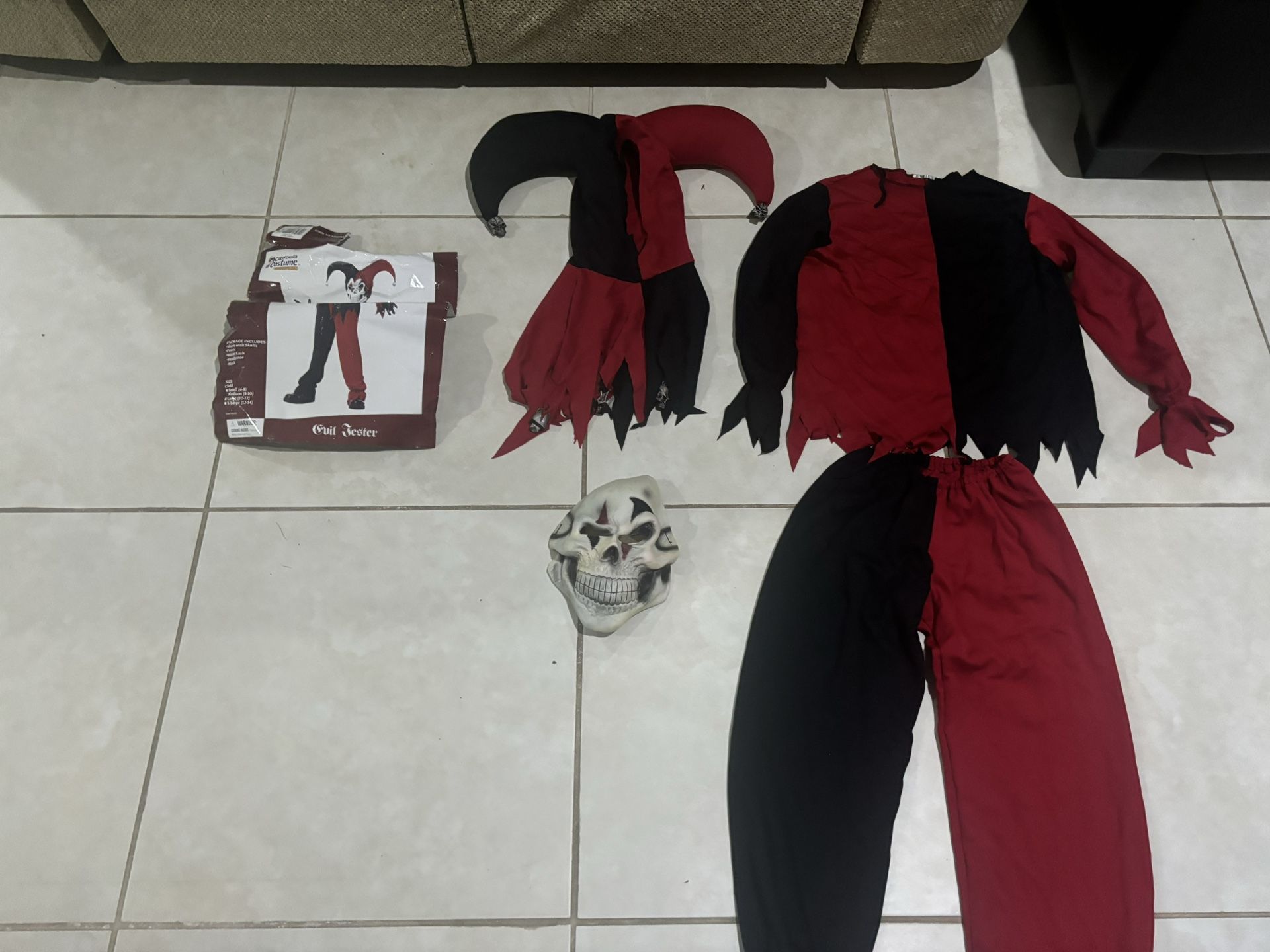 Evil jester kids medium Halloween costume