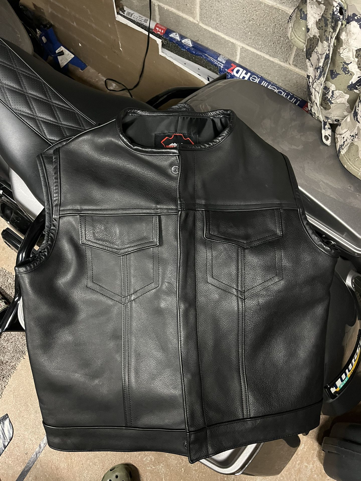 Leather Vest (Motorcycle Club Style) Harley Davidson