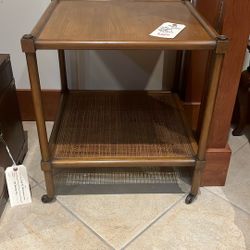 Baker Furniture Side Table On Casters