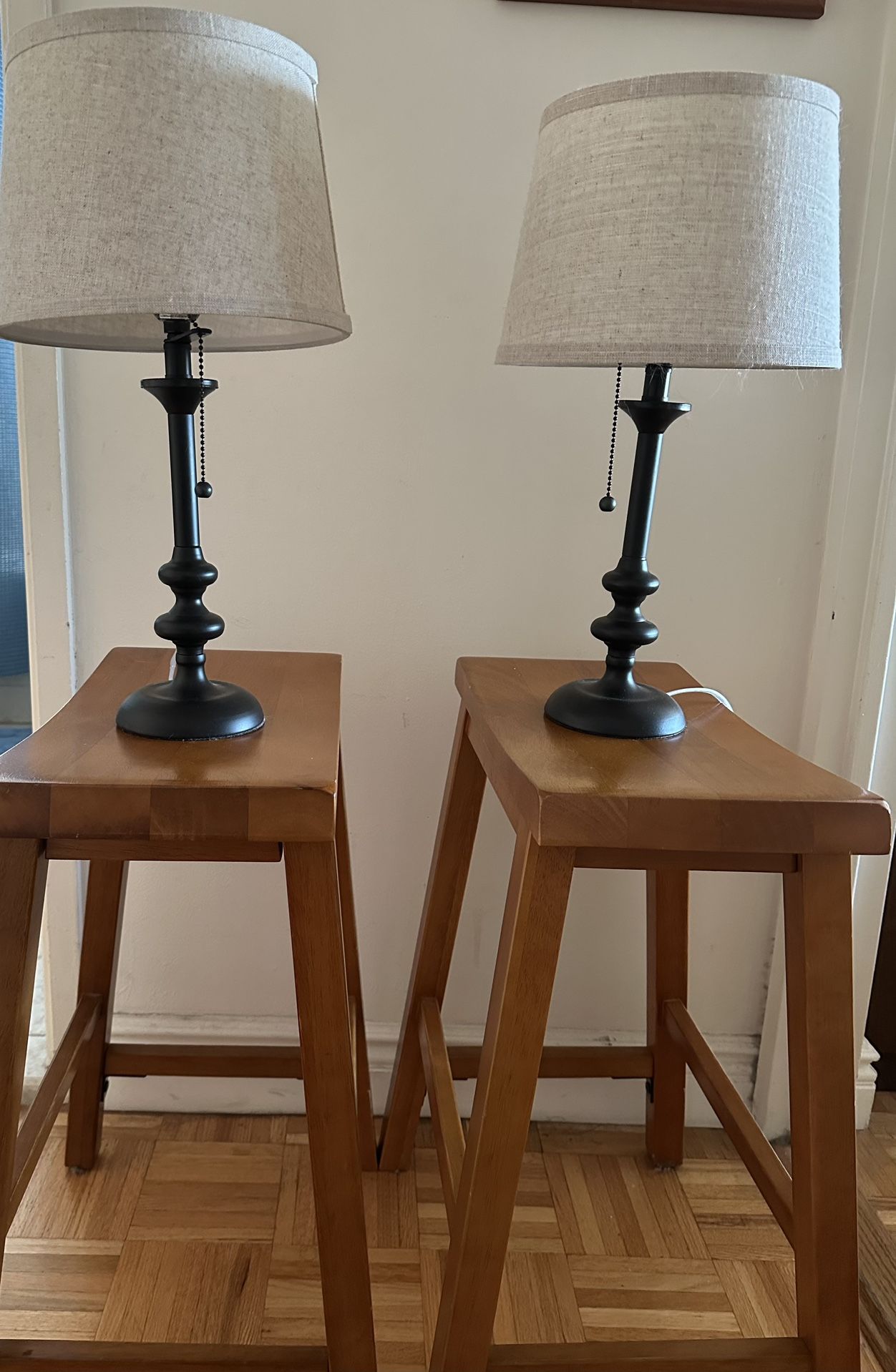 Beautiful Metal Lamps 19 inch tall-A pair.