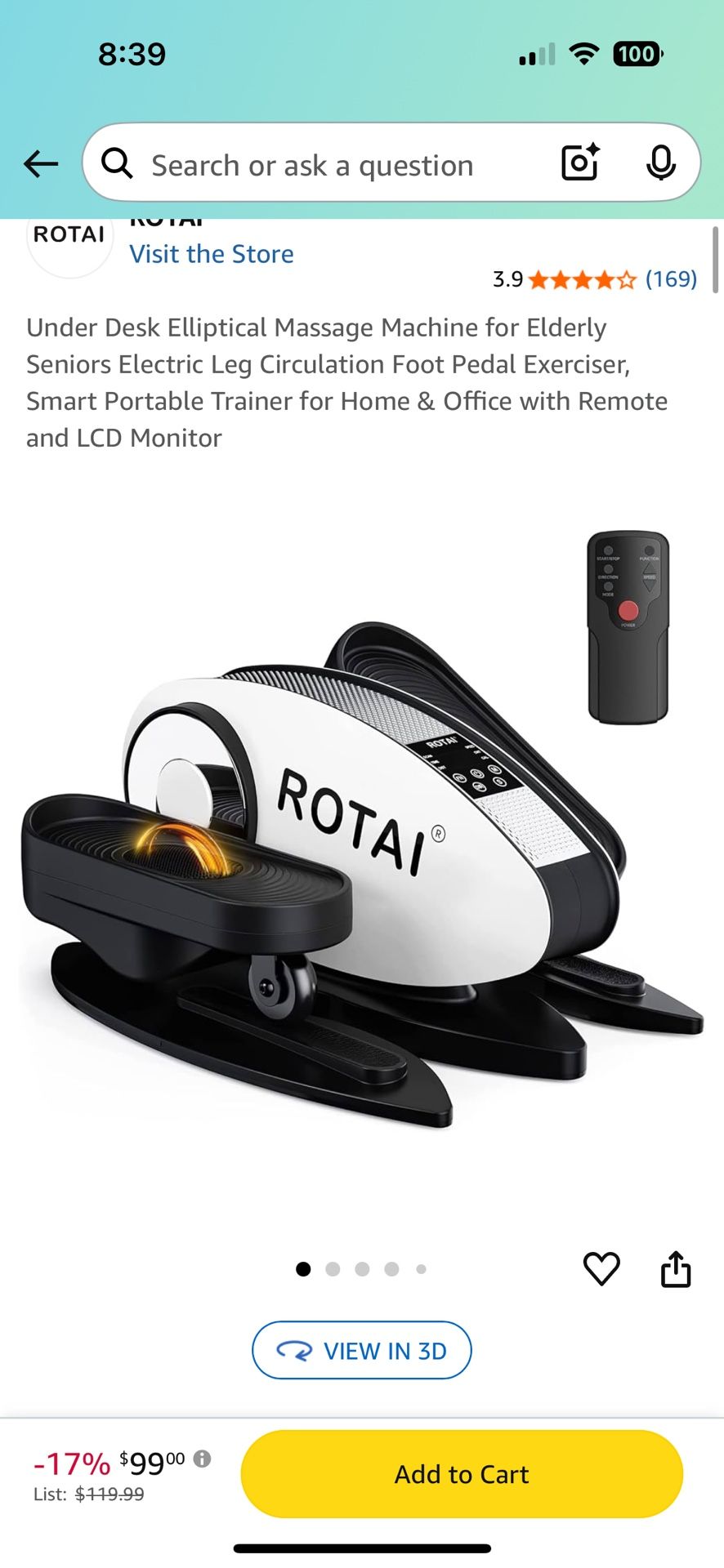 ROTAI Under Desk Elliptical