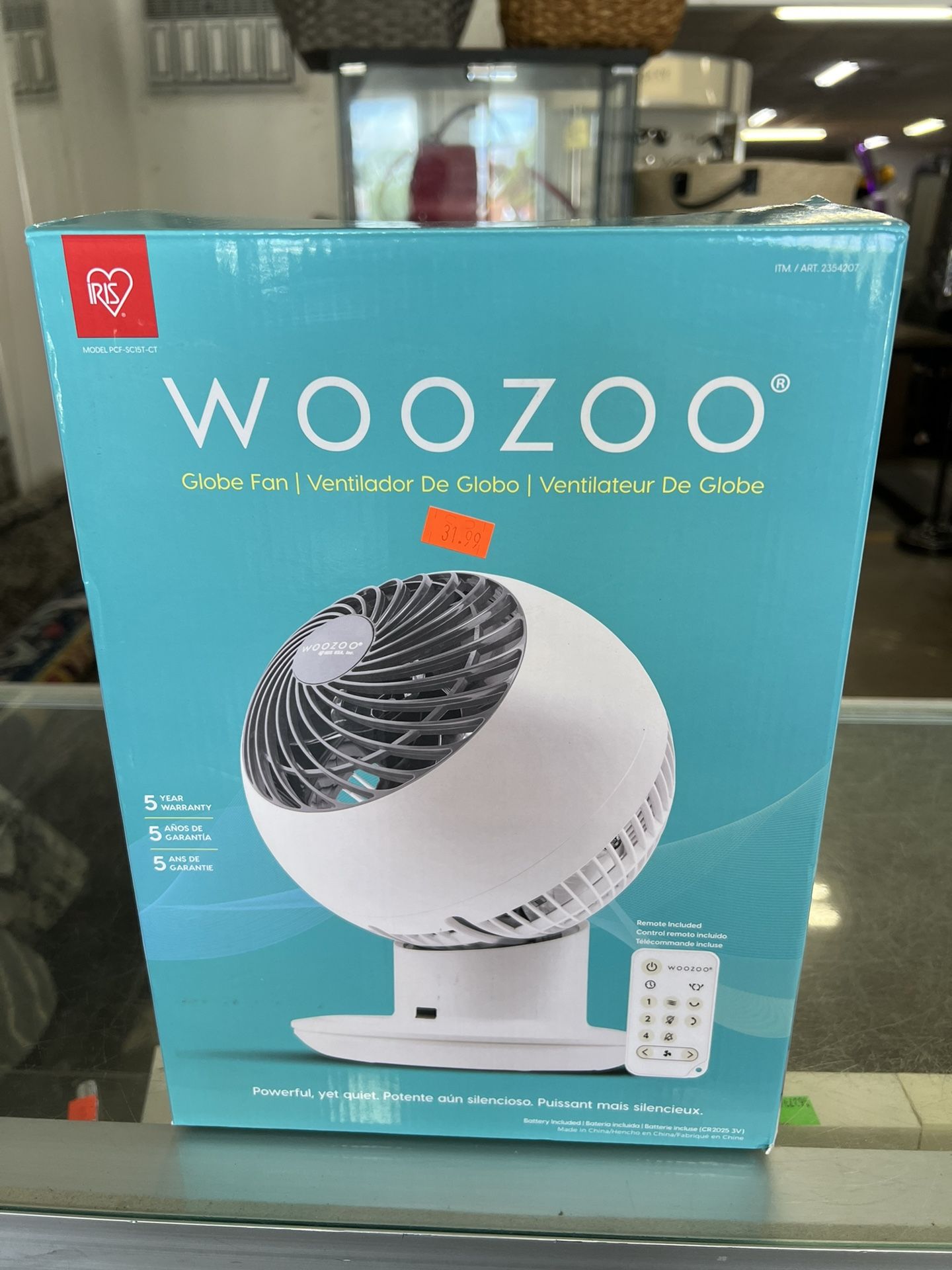 Firm Price Woozoo 5-Speed Globe Fan