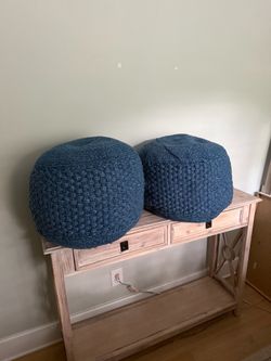 Blue Indoor/Outdoor Poufs