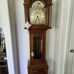Vintage Daneker Grandfather Tall Case Clock