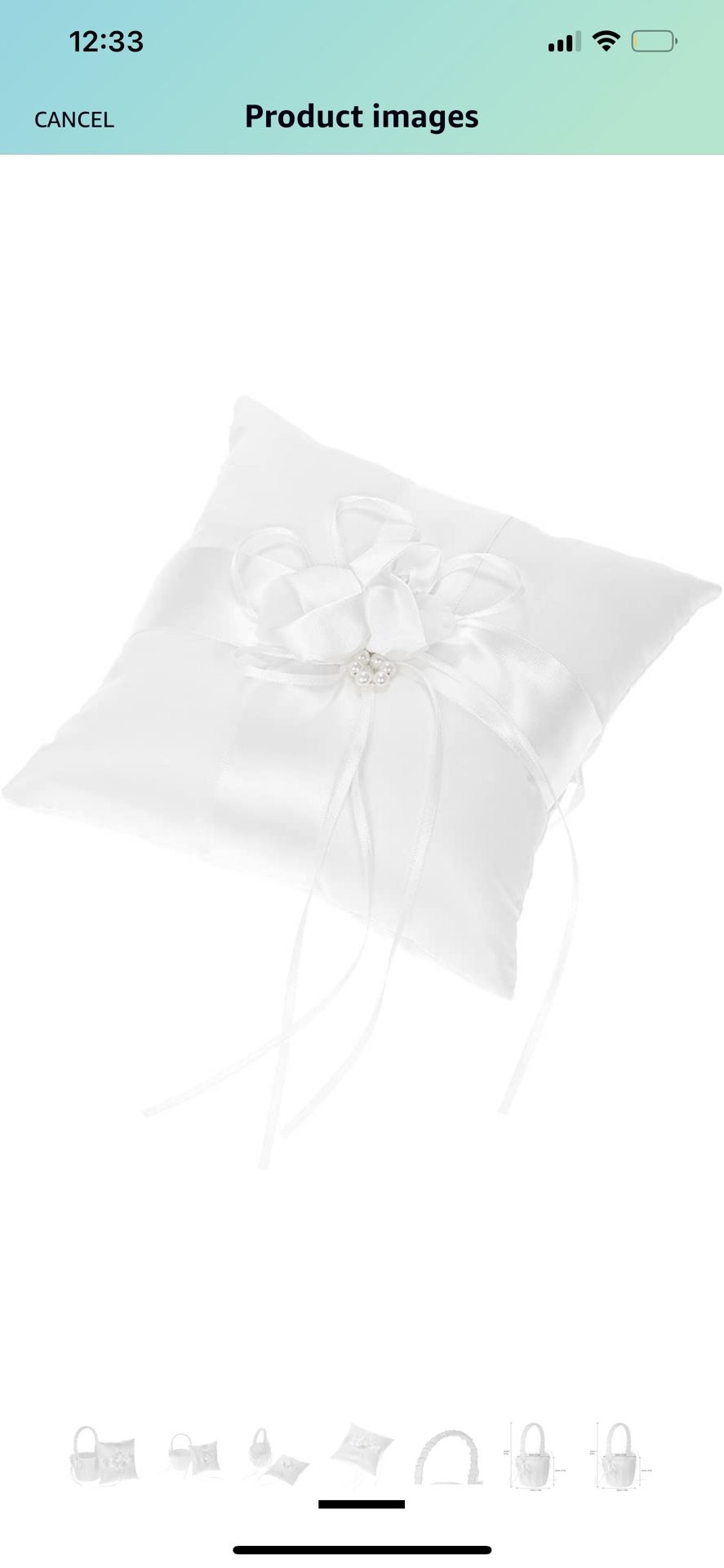Flower Basket and Ring Pillow Set, Ivory Satin Bowknot Ring Bearer Pillow and Wedding Flower Girl Basket Set (Flower)