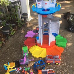 Lnew Rescue pups talking tower with vehicles and pops kids playset only $40 firm
