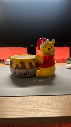 Disney Winnie the Pooh Ceramic Mug/Planter - Christmas Santa Hat