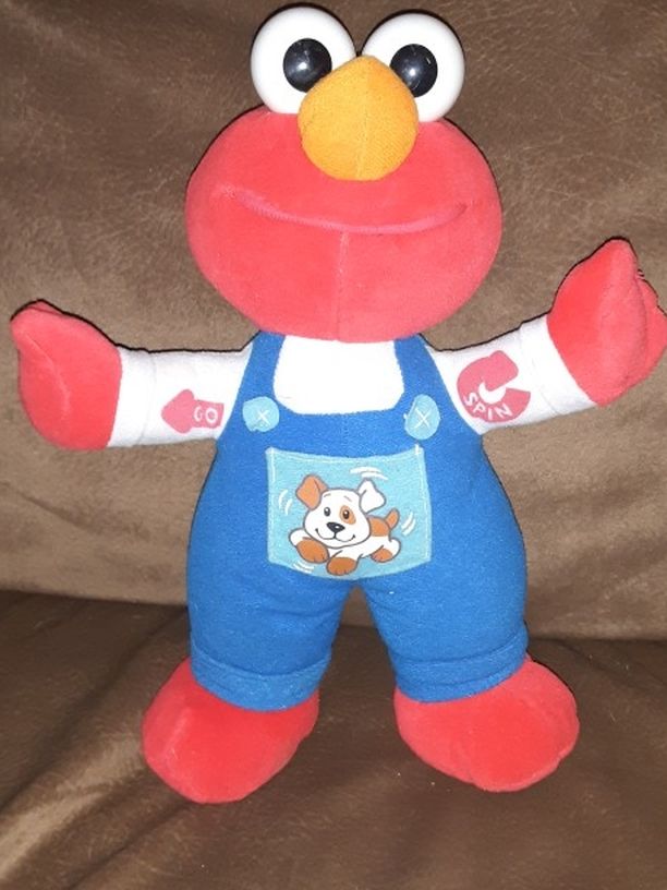 1997 Tyco Preschool 11" Talking Elmo with Puppy Dog Overalls