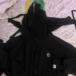 black bape hoodie size M