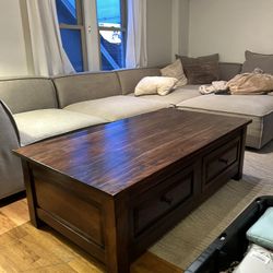 Solid wood 4-Drawer Coffee Table