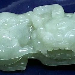 Burmese icy Type A Jadeite Jade Pendant Lucky PIXIU.