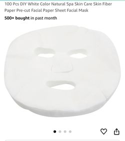 100 Pcs DIY White Color Natural Spa Skin Care Skin Fiber Paper Pre-cut Facial Paper Facial Mask