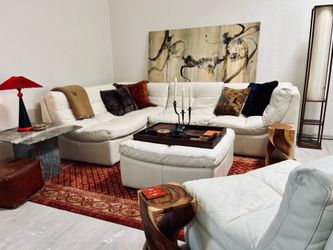 Z gallery leather sectional couch 6 piece sofa