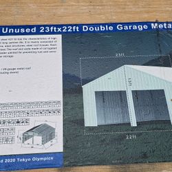 22x22 Double car garage metal shop Carport