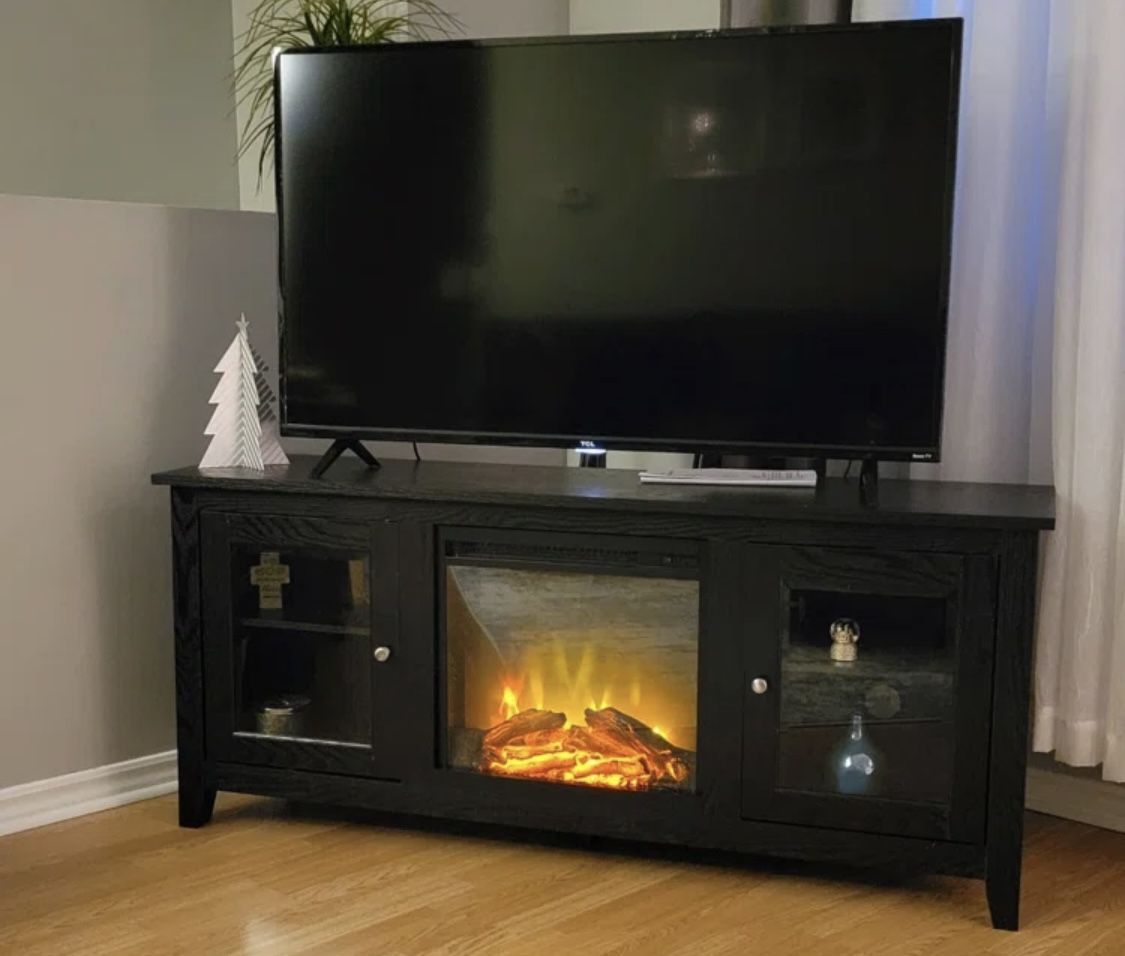 TV Stand With Electric Fireplace (new In Box)