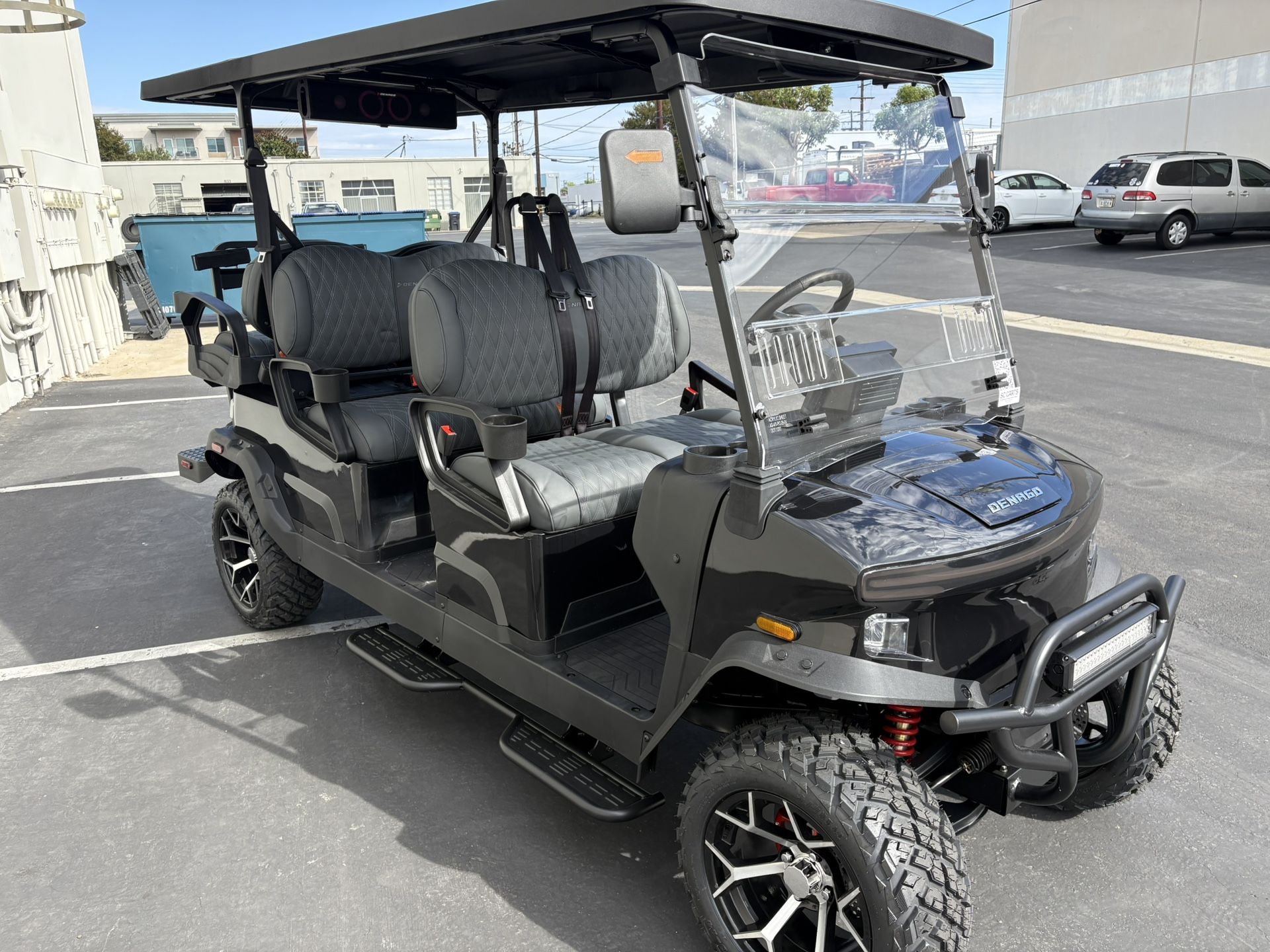 Black 6-Seater lithium Lifted Golf cart