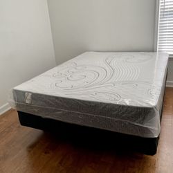 Full Size Mattress 10 Inch With Box Springs & Metal Bed Frame Set New From Factory Available All Size Same Day Delivery