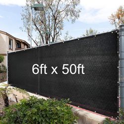 New in Box $45 Garden 6x50’ Privacy Fence Wall Cover Yard Backyard Mesh Shades (Black, Green)