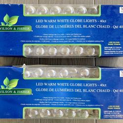 NEW LED Warm White Globe String Lights – 40 Count (2 Boxes) 