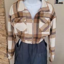 Plaid Waist Length Jacket