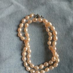 Peach Pearl Necklace