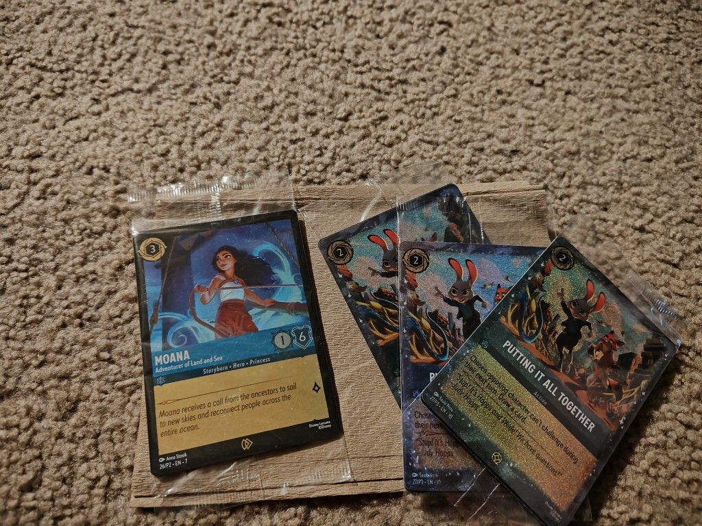 Lorcana Zootopia 2 OOP CARDS 3 (SEALED) + SEALED MOANA 2 OUT OF PRINT LOW PRICE