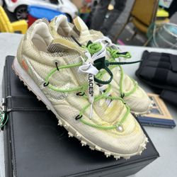 Nike x Off-White Waffle Racer SP sneaker in the "Electric Green" colorway. 