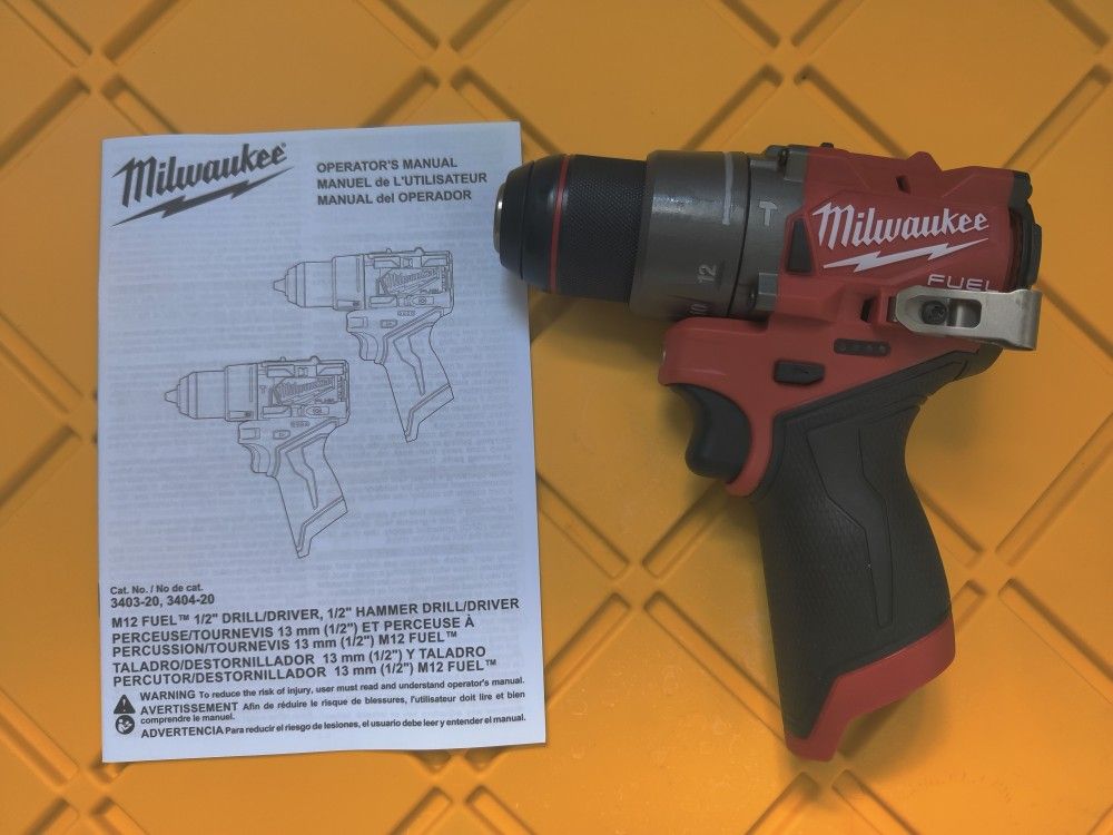 Milwaukee M12 FUEL 12V Lithium-Ion Brushless Cordless 1/2 in. Hammer Drill (Tool-Only)