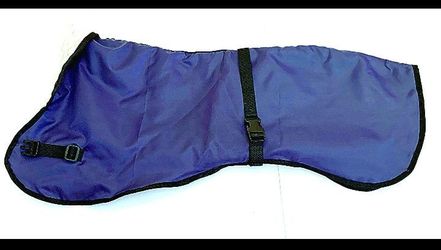 Navy Blue Sherpa Fleece Lined water resistant dog pet jacket coat cover S Small M Medium warm Snow Coat