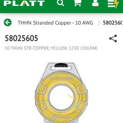 10 Thin Stranded Yellow Cu Yw 1250ft 381m. 