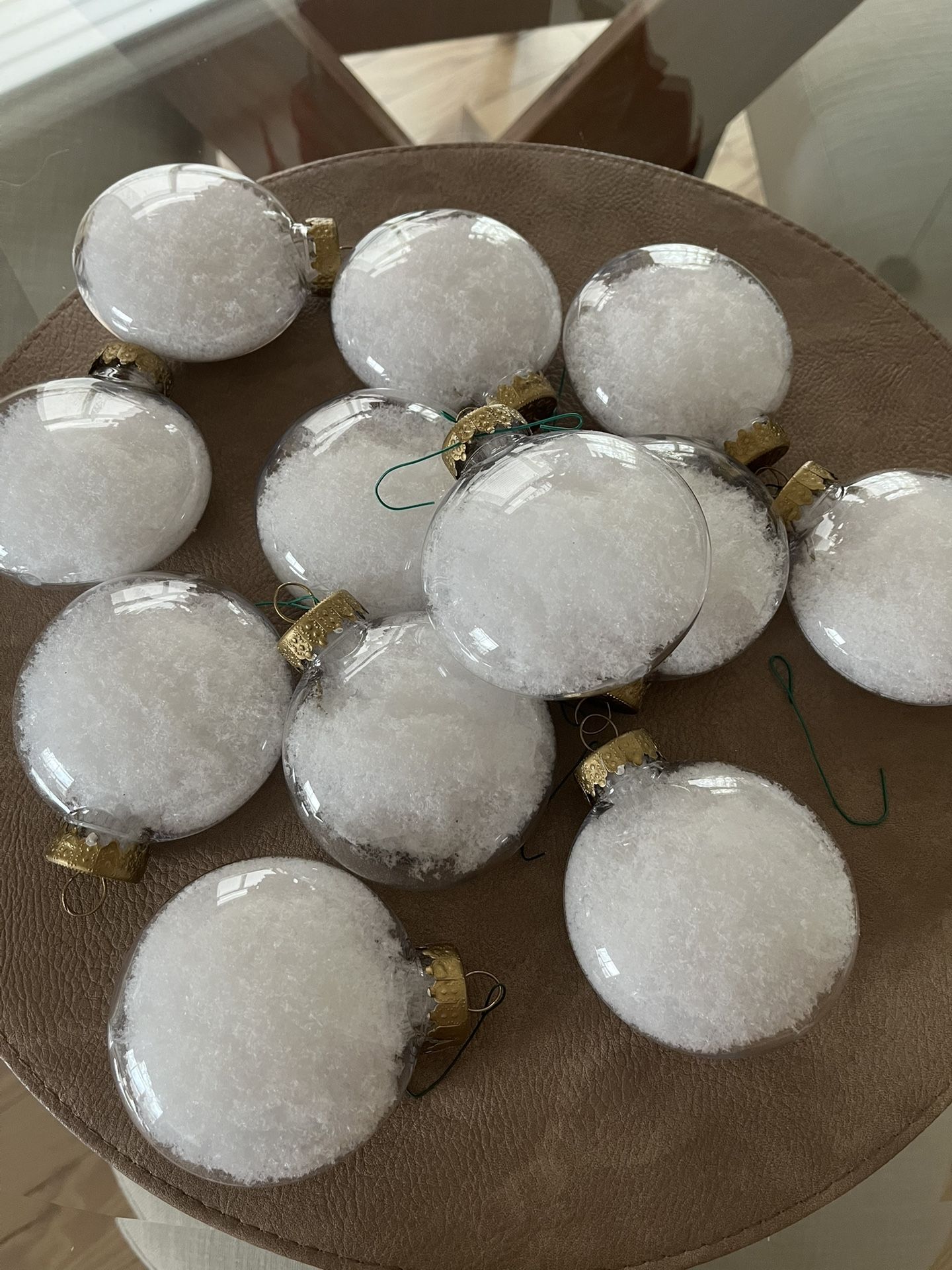 Snow-filled Christmas Ornaments