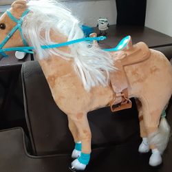 Horse For 18 Inch Doll With Halter And Saddle