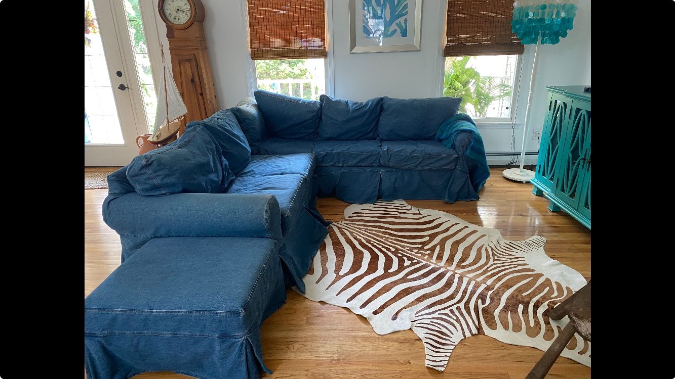 BLUE DENIM SLIPCOVER For Basic Sectional