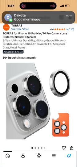 TORRAS lens protector designed for iPhone 2024 6.3/6.9