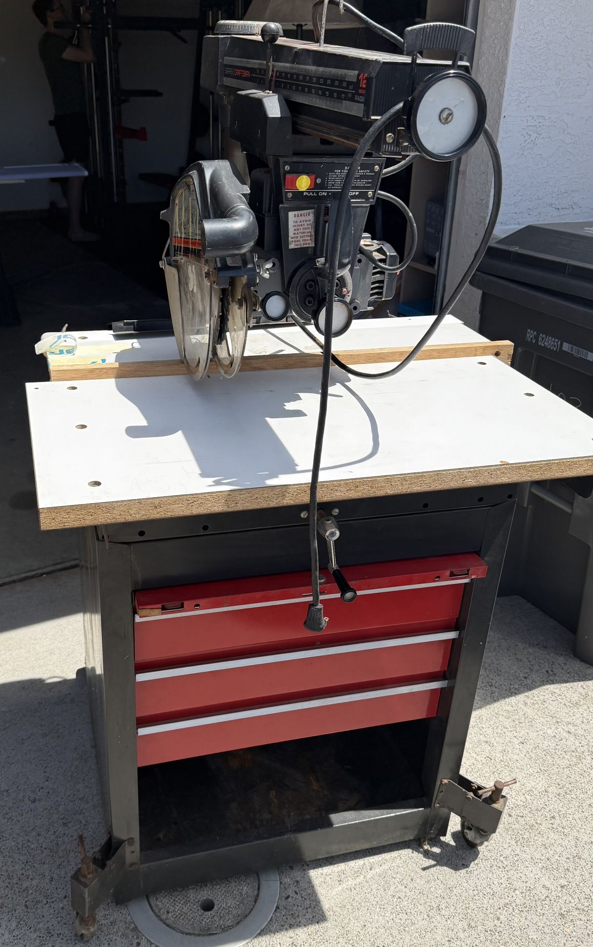 Craftsman 12” Radial Arm Saw and extras.