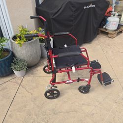 Transport Wheelchair With Foot Rests As New