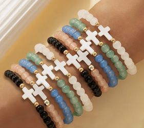 New Cross Beaded Bracelet Your Choice Color & Unicorn Bracelets- While Supplies Last SALE PRICE