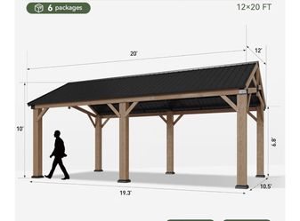 New in box!! 12x20 wood gazebo